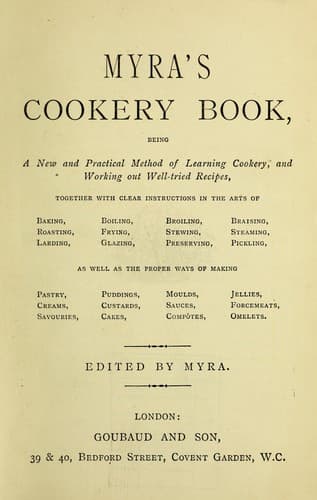 Tapa de Myra's cookery book