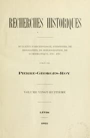 Tapa de Recherches historiques