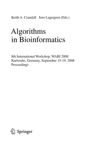Tapa de Algorithms in Bioinformatics