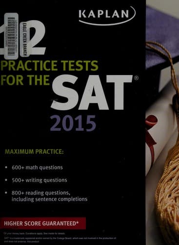 Tapa de 12 practice tests for the SAT 2015
