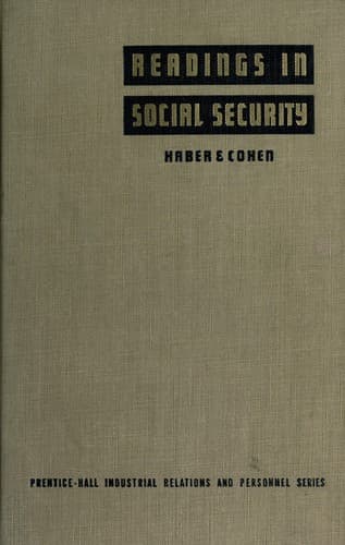 Tapa de Readings in social security