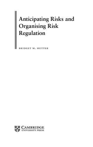 Tapa de Anticipating risks and organizing risk regulation