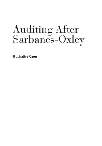 Tapa de Auditing after Sarbanes-Oxley