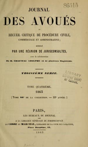 Tapa de Journal des avoués