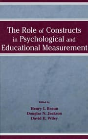 Tapa de The role of constructs in psychological and educational measurement