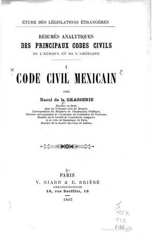 Tapa de Code civil mexicain