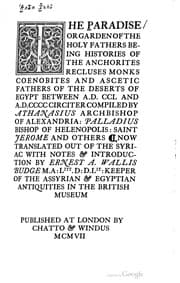 Tapa de The paradise or garden of the holy fathers