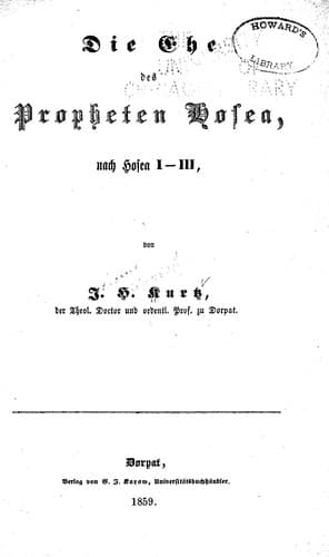 Tapa de Die ehe des propheten Hosea