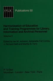 Tapa de Harmonisation of education and training programmes for library, information, and archival personnel