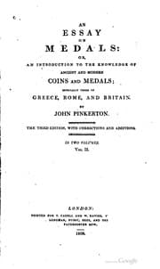 Tapa de An essay on medals