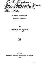 Tapa de Bonaventure: A Prose Pastoral of Acadian Louisiana