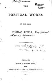 Tapa de The Poetical Works of the Late Thomas Little, Esq., Pseud