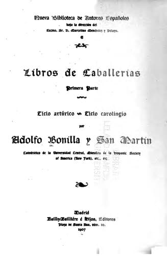 Tapa de Libros de caballerías: 1.[-2.] Pte....