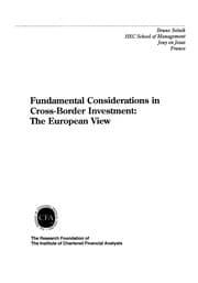 Tapa de Fundamental Considerations in Cross-Border Investment