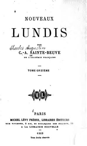Tapa de Nouveaux lundis