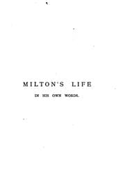 Tapa de Autobiography: Or, Milton's Life in His Own Words