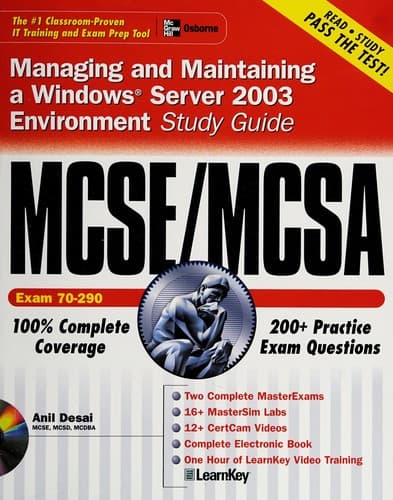 Tapa de MCSE/MCSA managing and maintaining a Windows Server 2003 environment study guide (Exam 70-290)