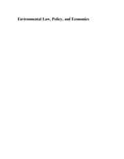 Tapa de Environmental law, policy, and economics