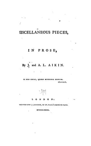 Tapa de Miscellaneous pieces, in prose