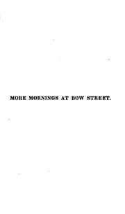Tapa de More Mornings at Bow Street.: A new collection of humorous and entertaining reports
