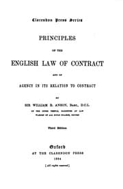 Tapa de Principles of the English Law of Contract and of Agency in Its Relation to Contract