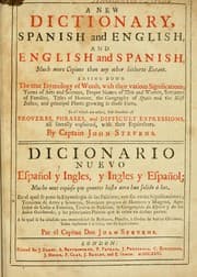 Tapa de A new dictionary, Spanish and English, and English and Spanish ..
