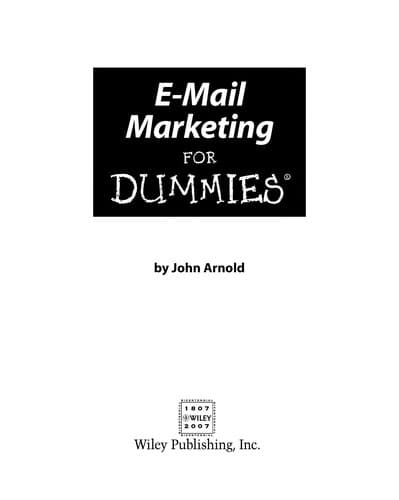Tapa de E-mail marketing for dummies