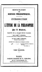 Tapa de Restauration des sciences philosophiques: Introduction à l'étude de la philosophie ..