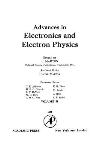 Tapa de Advances in electronics and electron physics