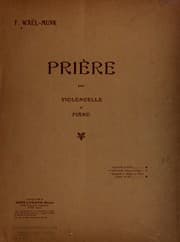 Tapa de Prière pour violoncelle avec acct. de harpe et orgue