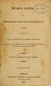 Tapa de Musica sacra, or Springfield and Utica collections united