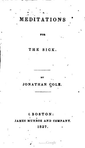 Tapa de Meditations For The Sick