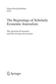 Tapa de The Beginnings of Scholarly Economic Journalism