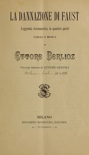 Tapa de La dannazione di Faust