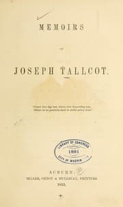 Tapa de Memoirs of Joseph Tallcott...