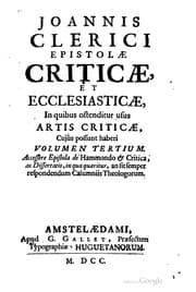 Tapa de Joannis Clerici Ars critica