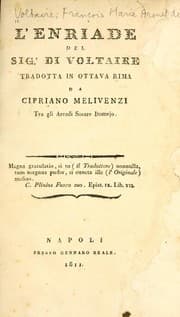 Tapa de L' Enriade del sig.r di Voltaire