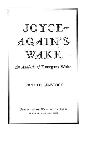 Tapa de Joyce-again's wake