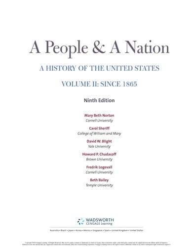 Tapa de A people & a nation