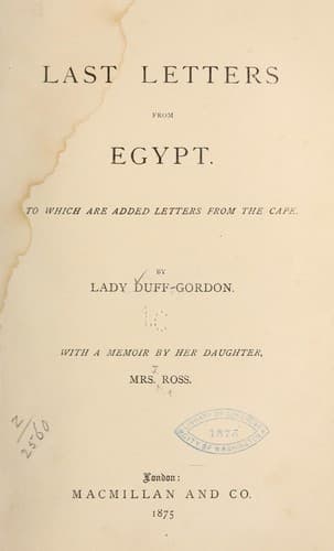Tapa de Last letters from Egypt