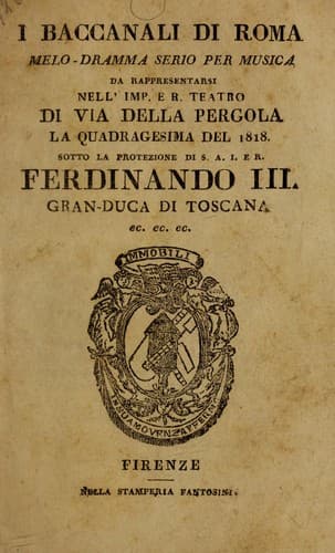 Tapa de I baccanali di Roma
