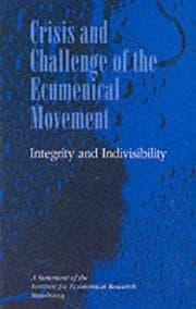 Tapa de Crisis and challenge of the ecumenical movement