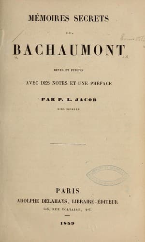 Tapa de Mémoires secrets de Bachaumont
