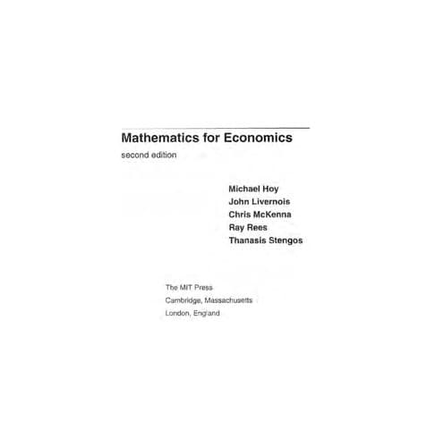 Tapa de Mathematics for economics