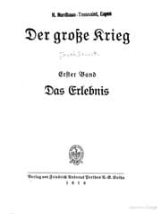 Tapa de Der grosse krieg als erlebnis und erfahrung ..