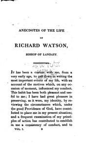 Tapa de Anecdotes of the Life of Richard Watson ..