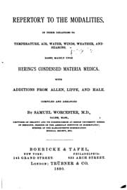 Tapa de Repertory to the Modalities, in Their Relations to Temperature, Air, Water ..