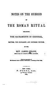Tapa de Notes on the rubrics of the Roman ritual