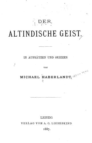Tapa de Der altindische Geist