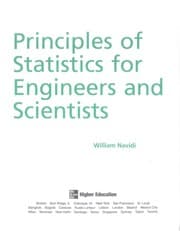 Tapa de Principles of statistics for engineers and scientists